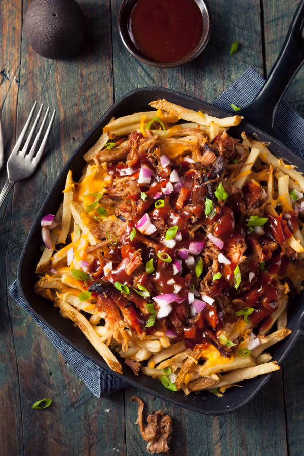 BBQ pulled pork fries
