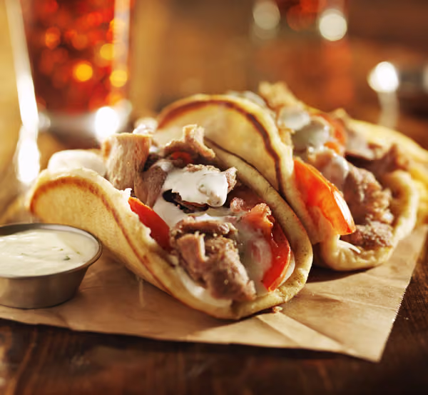 Greek gyro with fries